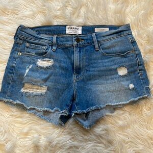 Frame low rise Jean shorts